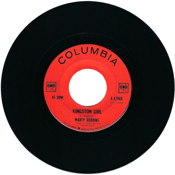 Marty Robbins 45 RPM - Girl From Spanish Town / Kingston Girl - Columbia VG '64 - Picture 2 of 2